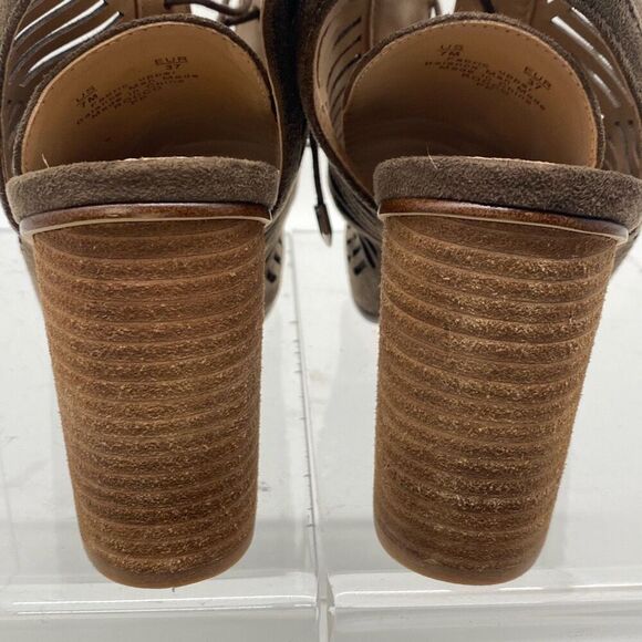 Sam Edelman Rocco Booties Peep Toe Lace-Up Block Heel Sandals 7 - Picture 6 of 9